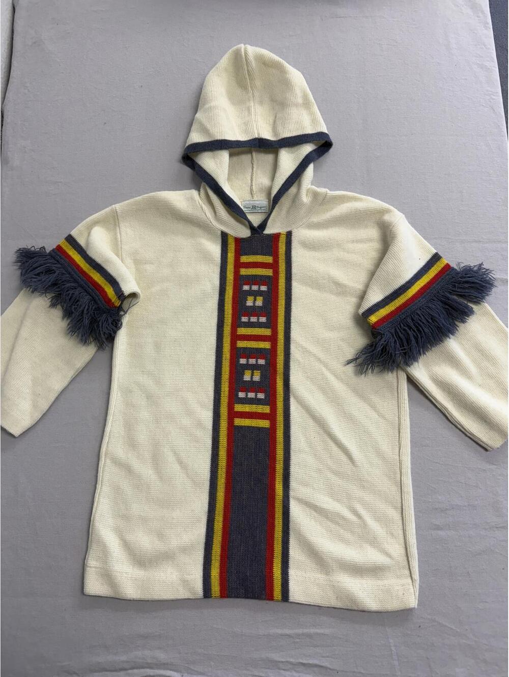 Vintage 1970s Sears JR Bazaar Native American Aztec Hoodie M